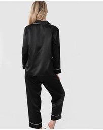 The Fable - Midnight Black Silk Pyjamas