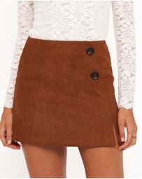 Petal & Pup - Arnie Faux Suede Mini Skirt - Copper Tan