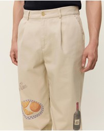 Les Deux - Romeo Pleated AOP Canvas Pants