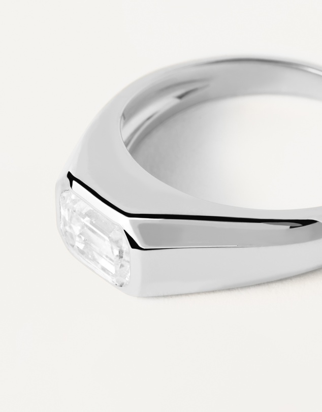 PDPAOLA - Octagon Shimmer Stamp Silver Ring