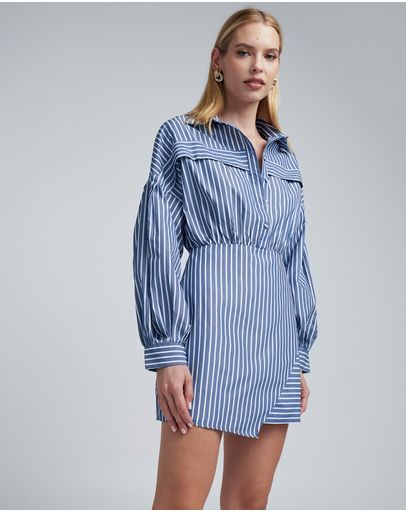 Indigo Pinstripe