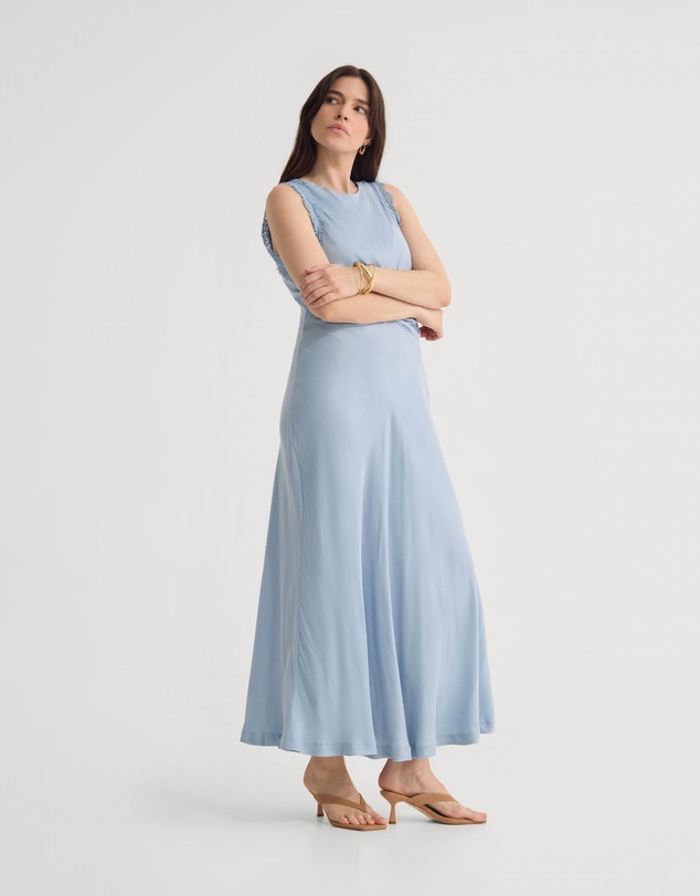 Oxford - Camilla Cupro Lace Trim Dress