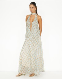Dazie - Afloat Check Maxi Skirt