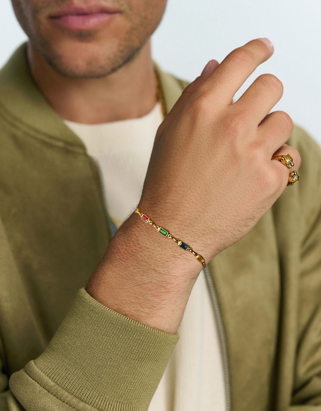 Nialaya Jewellery - Men's Rectangle Tennis Bracelet