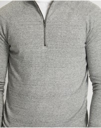 Oxford - Perry Zip Collar Knit Top