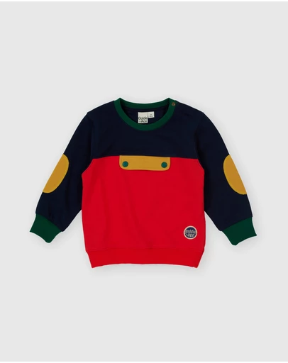 Goldie + Ace - Colour Block Pocket Sweater - Babies-Kids