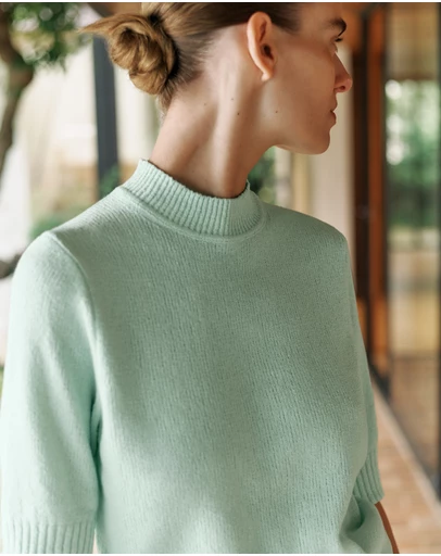 Trenery - Boucle Mock Neck in Peppermint