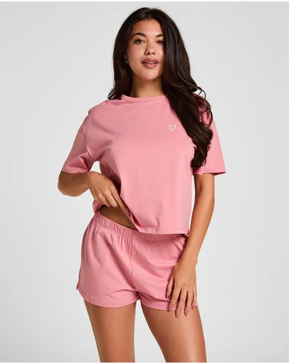 Hunkemoller - Embroidered Heart Short Pyjama Set
