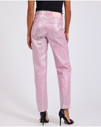 ONE TEASPOON - Pink Envy Foil Awesome Baggies High Waist Jeans