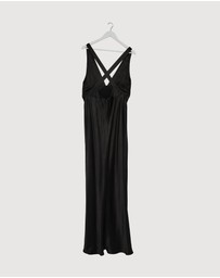 Revibe - Repaired Shona Joy La Lune Plunged Cross Back Maxi Dress - AU 14
