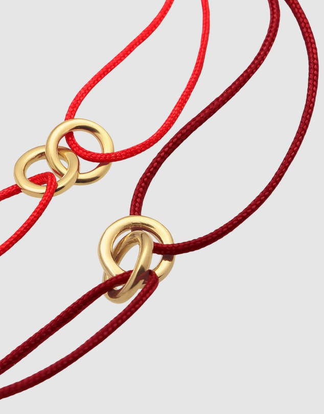 Elli Jewelry - Bracelet Set Women Circle Infinity Red and Burgundy 925 Sterling Silver Gold Plated
