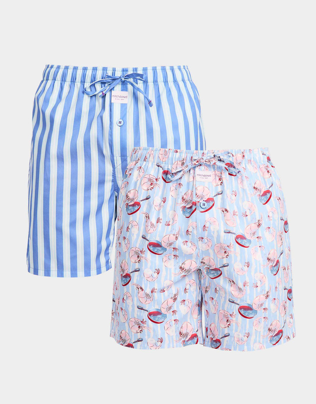 Mitch Dowd - Mitchdowd Prawns O Peril Cotton Sleep Shorts 2 Pack