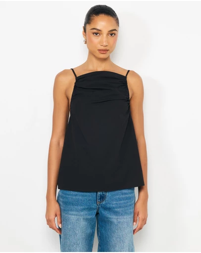 AERE - Zara Ruched Poplin Top
