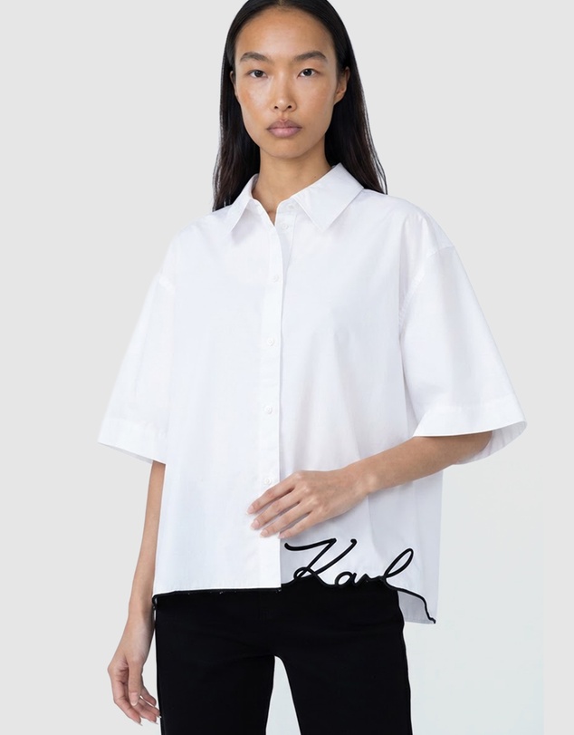 Karl Lagerfeld - Signature Hem Poplin Shirt