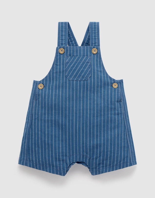 Purebaby - Linen Blend Striped Overall-Kids-Babies