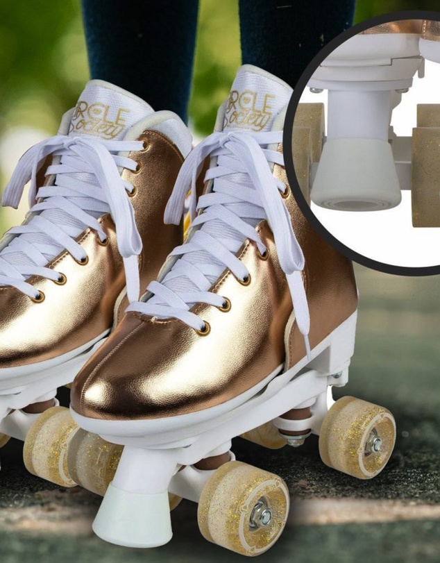 iWorld - Bravo Sports Circle Society Metallic Rose Gold Roller Skates Size 3-7