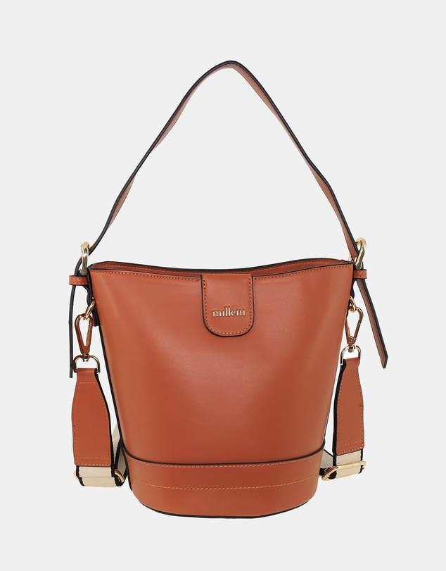 Milleni - Milleni Ladies Vegan Leather Bucket Crossbody Bag