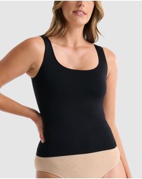 Ambra - 2 Pack Seamless Smoothies Reversible Shelf Bra Tank