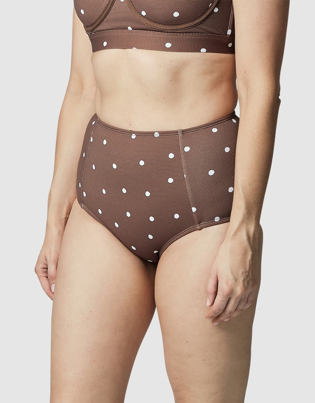 UNE PIECE - Textured Never Say Never High-Waisted Bikini Bottom