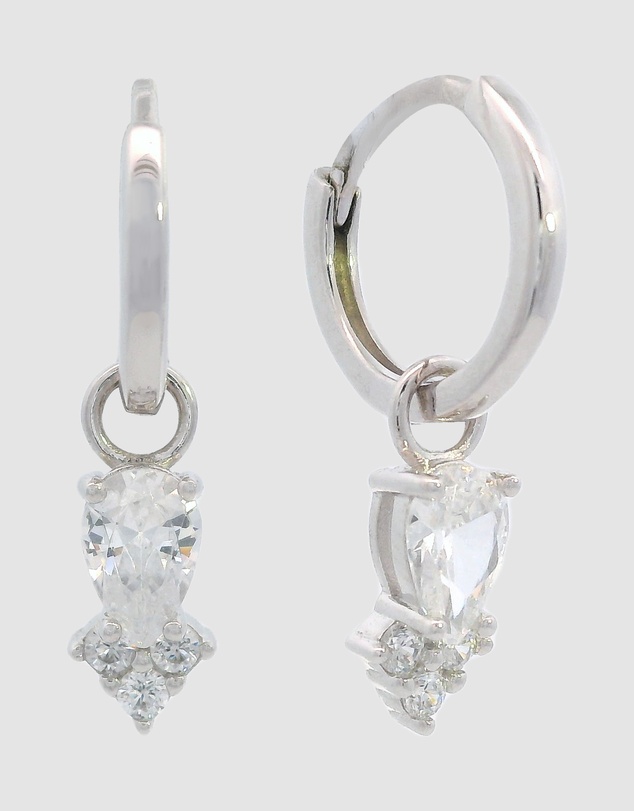 Georgini - GEORGINI MIDNIGHT VELVET ASTERIA HOOP EARRINGS SILVER