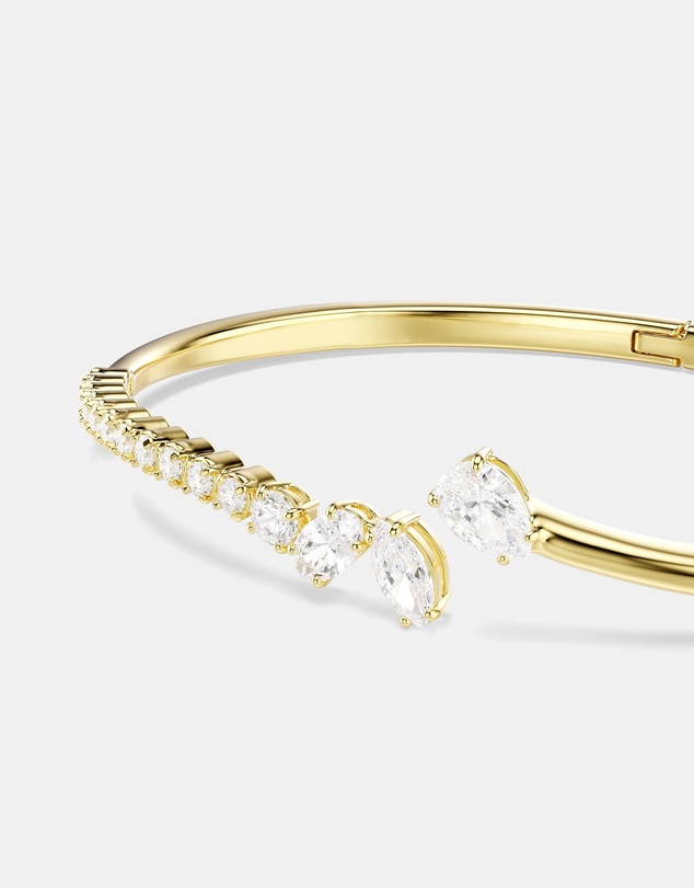 Swarovski - Mesmera Bangle, Mixed Cuts, White, 18K Gold Finish