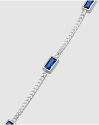 Kuzzoi - ICONIC EXCLUSIVE - Bracelet Male Rectangle Blue Sapphire 925 Sterling Silver