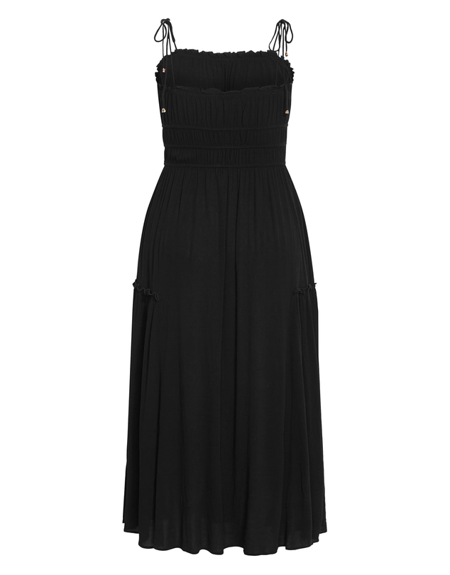 City Chic - Plus size Poolside Shoulder Tie Maxi Dress - black