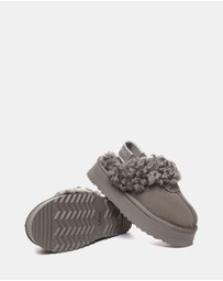 EVERAU - Australian Shepherd Ugg Waffle Curly Platform Cow Suede Upper House Shoes