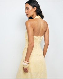 AERE - Tessa Linen Halter Midi Dress