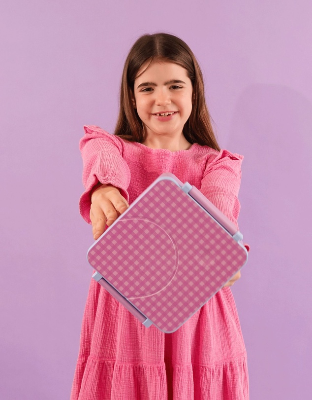 The Somewhere Co - Lilac Gingham Mini Bento Lunch Box