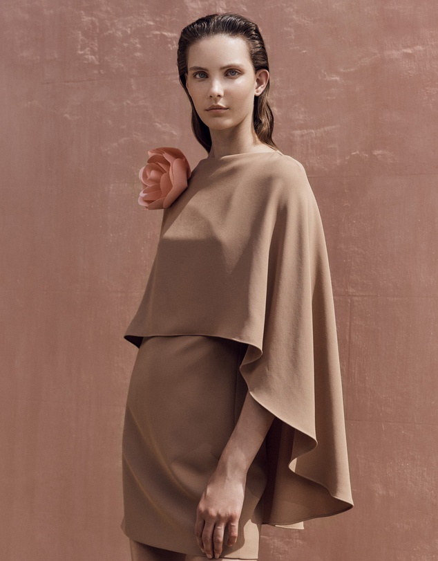 Carla Zampatti - Cinnamon Crepe Cape Mini Dress