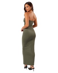 Petal & Pup - Brixley Strapless Maxi Dress - Khaki