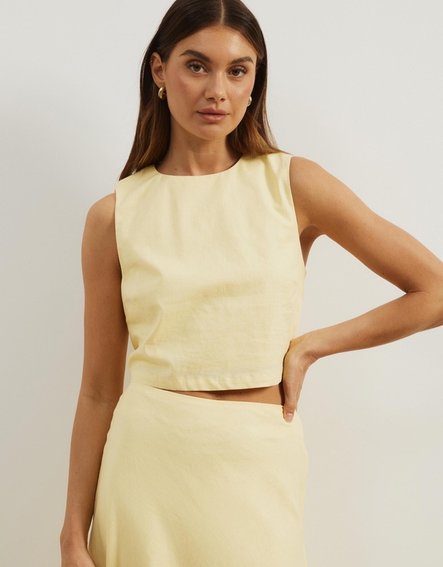 Atmos&Here - Celina Linen Blend Crop Top