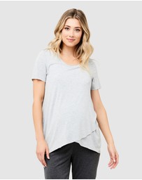 Ripe Maternity - Short Sleeve Raw Edge Nursing Top