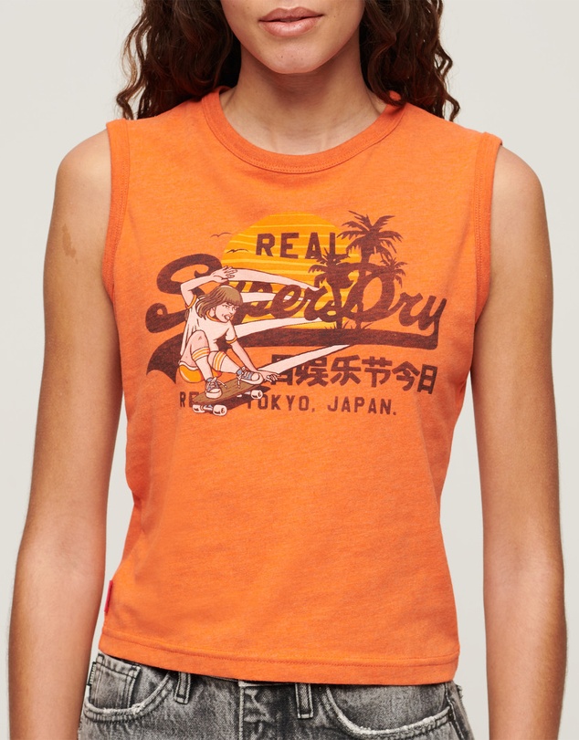 Superdry - La Vintage Logo Graphic Slim Tank Top
