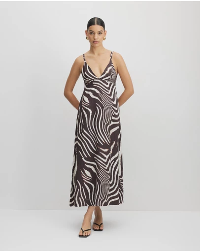 AERE - Bettina Linen Midi Dress