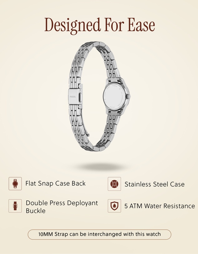 Fossil - Scarlette Silver Tone Analogue Watch
