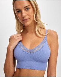 Cotton On Body - Seamless Longline Lace Trim Bralette