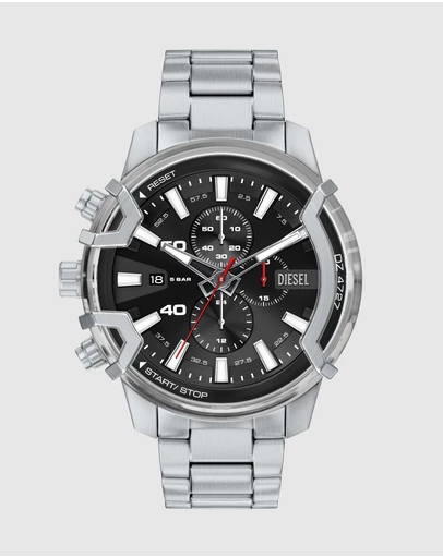 Diesel - Griffed Silver Tone Chronograph Watch