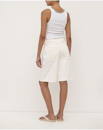 Assembly Label - Loose Fit Long Denim Shorts