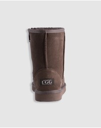 AusWooli Ugg Boots - Bronte Mid Calf Zip-Up Sheepskin Boot