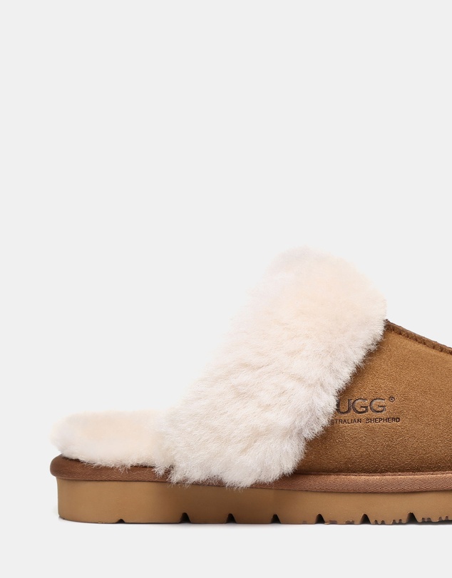 EVERAU - Australian Shepherd Ugg Muffin Slipper Cow Suede Upper House Shoes