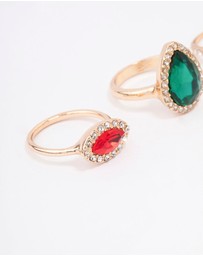 Lovisa - Gold Mixed Shape Halo Cocktail Ring