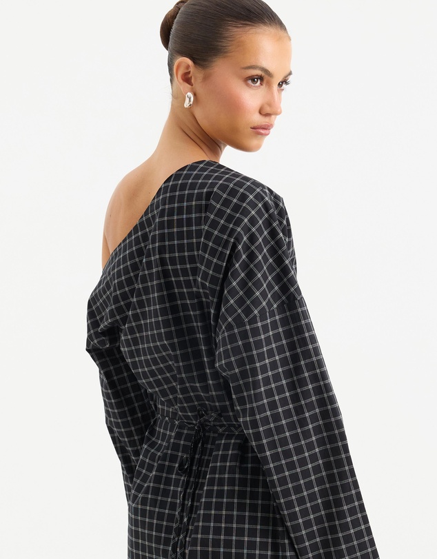 Calli - Lucy Off Shoulder Check Mini Dress