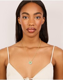 Lovisa - Waterproof Gold Plated Stainless Steel Green Acrylic Doughnut Necklace