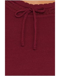 Petal & Pup - Kaylee Knit Long Sleeve Mini Dress - Burgundy