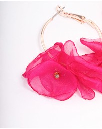 Lovisa - Rose Gold Flower Medium Hoop Earrings