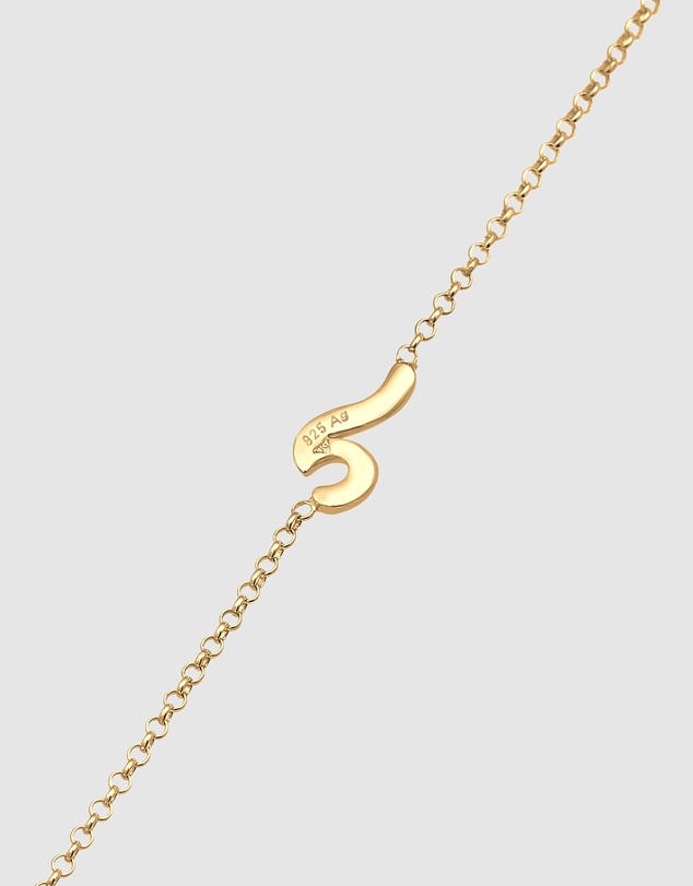 Elli Jewelry - Wave Charm Anklet in Gold-Plated 925 Silver