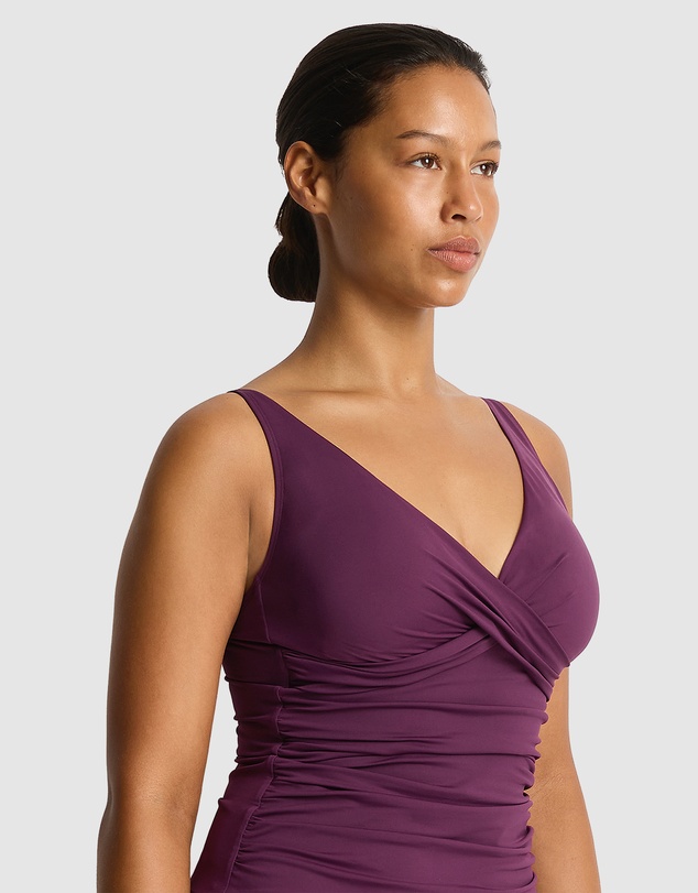 Sea Level - Essentials Edit Cross Front Multifit Singlet Top Claret