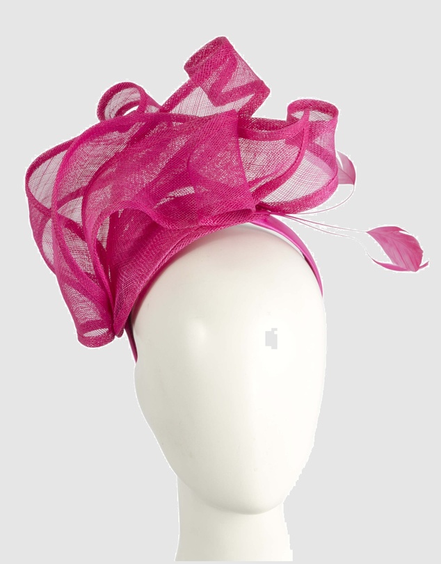Max Alexander - Sinamay Fuchsia Racing Fascinator